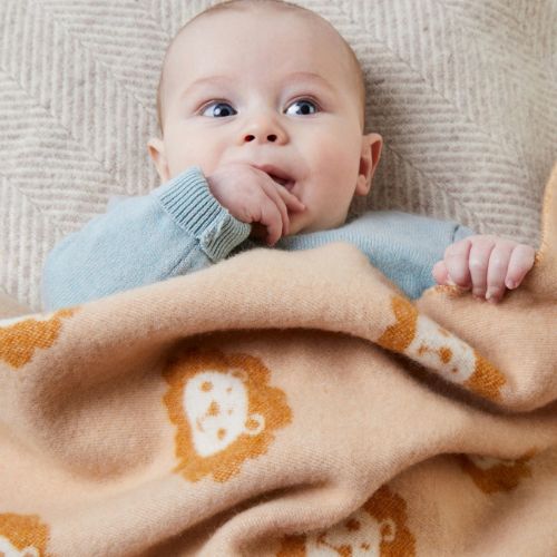 Merino Wool Lion Baby Blanket