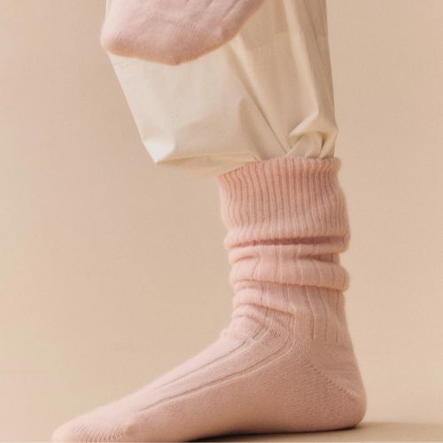 Frosting Pink Merino Bed Socks