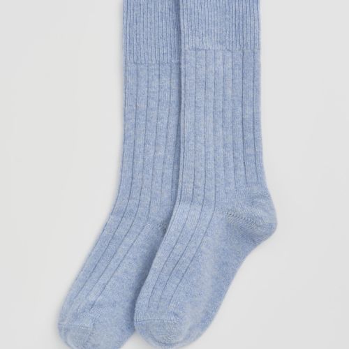 Morning Blue Merino Bed Socks