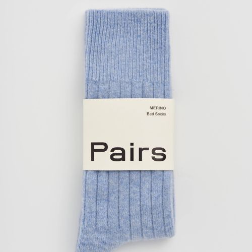 Morning Blue Merino Bed Socks