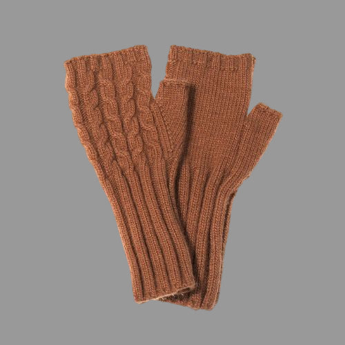 Fingerless Gloves - Mocha Mousse