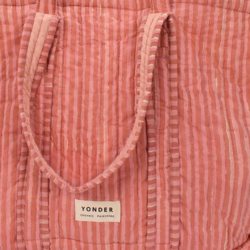 Quilted Carry All Candy Stripe - Rhubarb