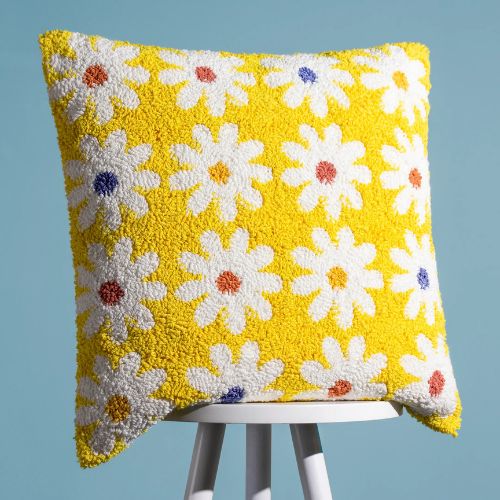 Daisy New Knitted Cushion Mellow Yellow