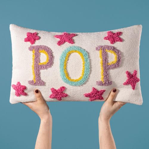 Pop Cotton Tufted Cushion - Fuchsia