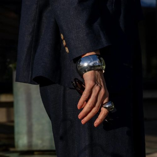 Large Cuff Bangle - Silver