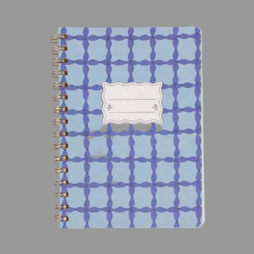 Tulip A5 Twin Wire Notebook - Blue Lattice