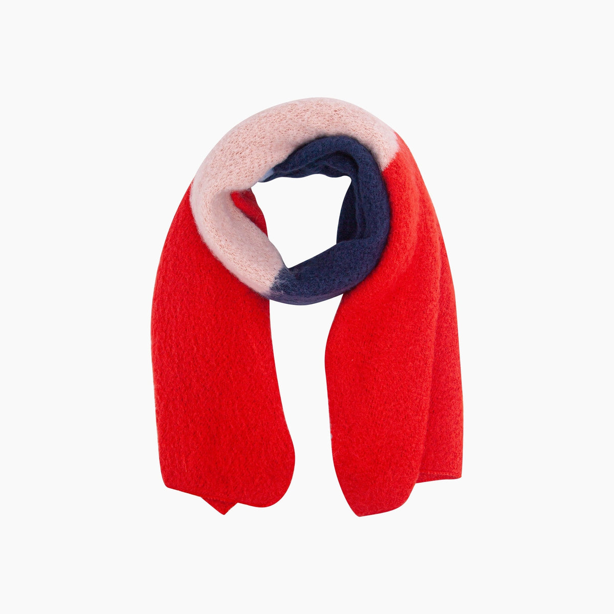 Colour Block Heavyweight Scarf - Berry/Red