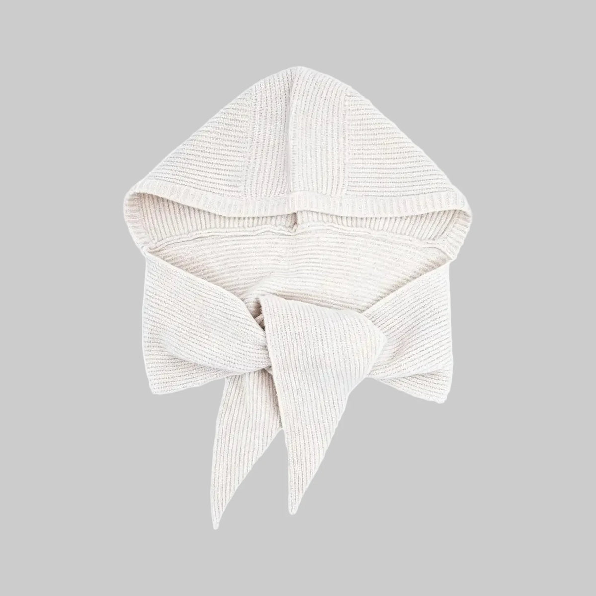Plain Hooded Scarf - Cream