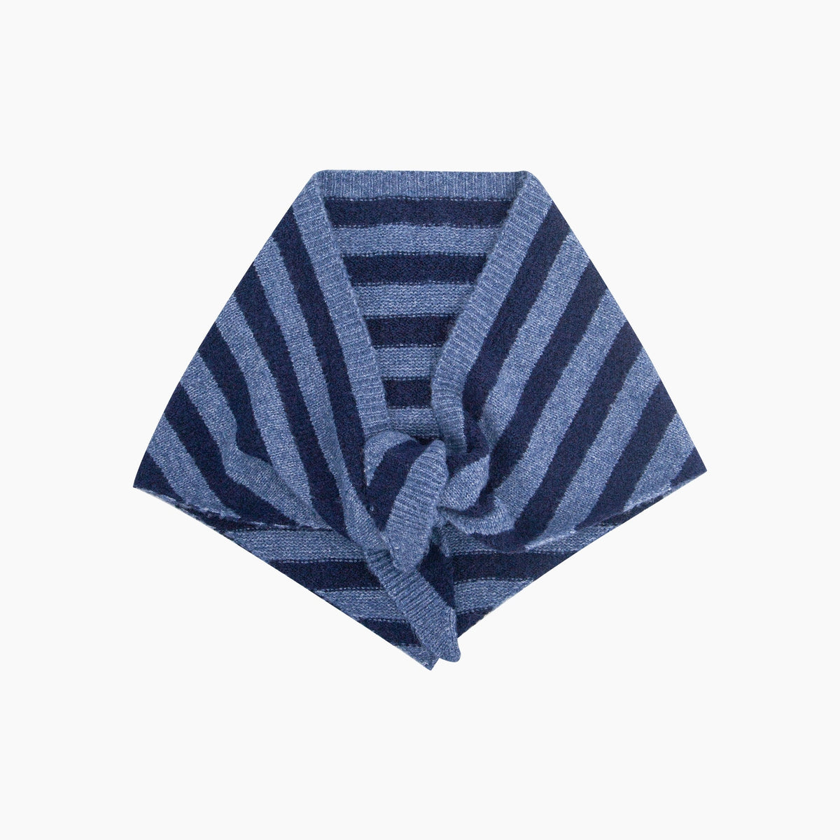 Striped Triangle Heavyweight Scarf - Denim Blue/Navy Blue