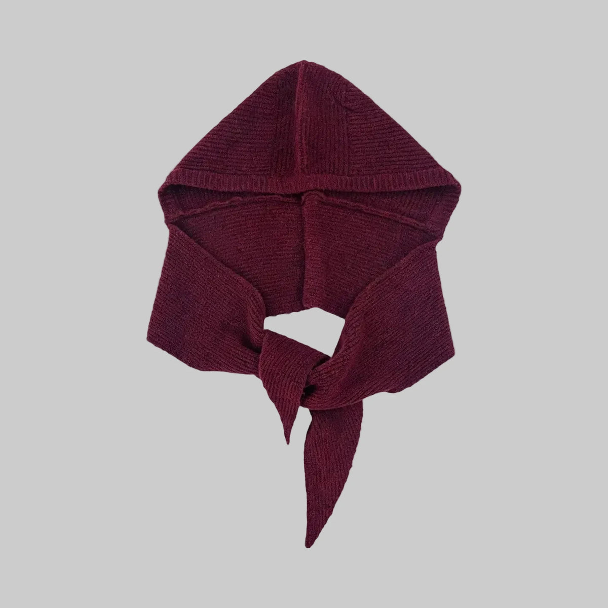 Plain Hooded Scarf - Berry