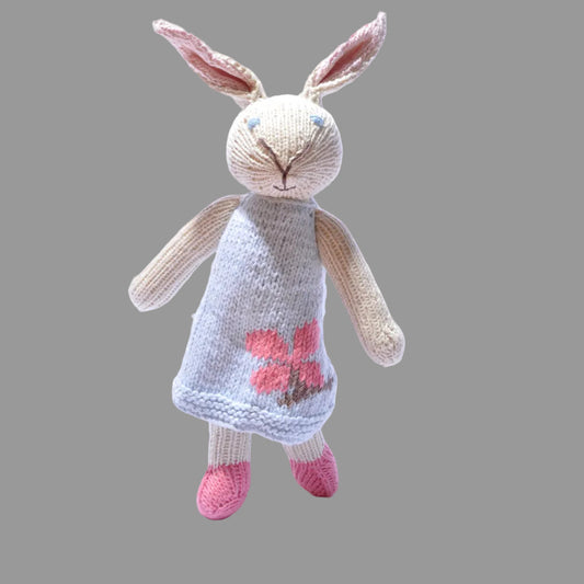 Rabbit in Blue Flower Dress