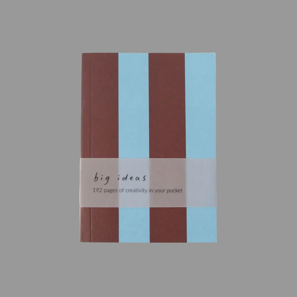 Blue & Wine Stripe A6 Softback Notebook